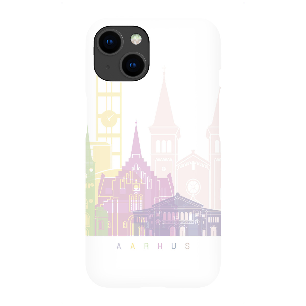 "Aarhus-Skyline in Pastellfarben"für iPhone - Premium-Case Handyhülle artboxONE