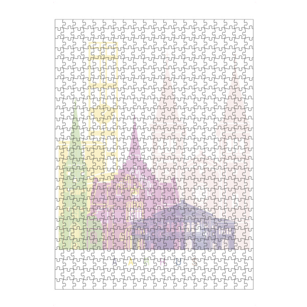 Puzzle Ravensburger "Aarhus-Skyline in Pastellfarben" artboxONE - Städte
