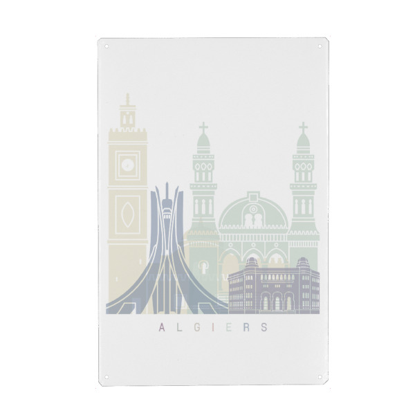 Metall Poster "ALGIER SKYLINE PASTELL" artboxONE - Städte
