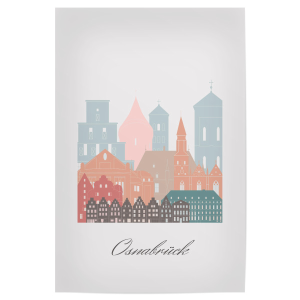 Poster 30x20 cm "Osnabrücker Skyline - Pastellstil" artboxONE - Städte,Reise,Architektur