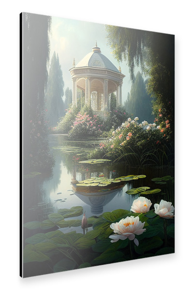 Alu-Dibond "Botanischer Garten mit Teich" 30x20 cm artboxONE