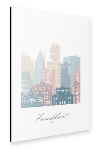 Alu-Dibond "Frankfurter Skyline in Erdtönen" 30x20 cm artboxONE