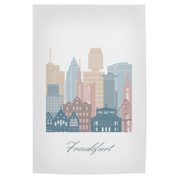 Poster "Frankfurter Skyline in Erdtönen" artboxONE - Städte,Reise,Architektur,Städte / Frankfurt