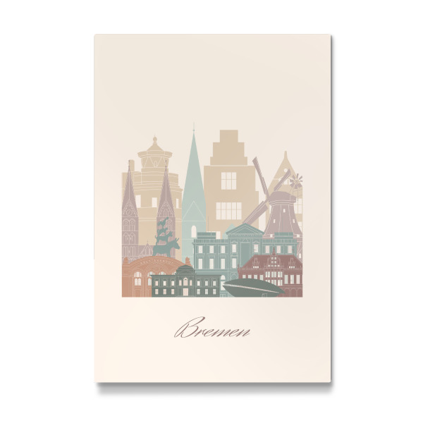 Galerie-Print "Bremer Skyline im Salbeigrün" 30x20 cm artboxONE