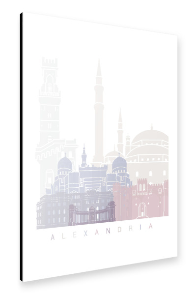 Alu-Dibond "ALEXANDRIA-SKYLINE-PASTELL" 30x20 cm artboxONE