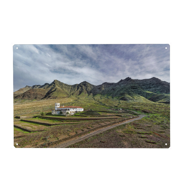 Metall Poster "Fuerteventura - Villa Winter Pano" artboxONE - Städte,Natur,Reise,Architektur,Reise / Strand und Meer