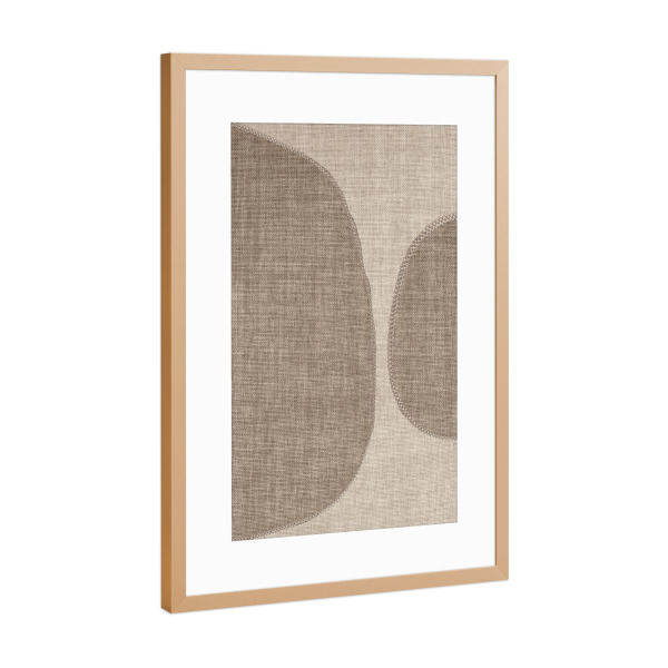 Poster mit Rahmen Kupfer "Linen - CARLOS" artboxONE - Abstrakt,Geometrie - Japandi,Modern,Art,Wabisabi,Ibiza,Kunstdruck,Vacation,Geschenk,Einrichtung