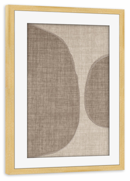 Poster mit Rahmen kiefer "Linen - CARLOS" artboxONE - Abstrakt,Geometrie - Japandi,Modern,Art,Wabisabi,Ibiza,Kunstdruck,Vacation,Geschenk,Einrichtung