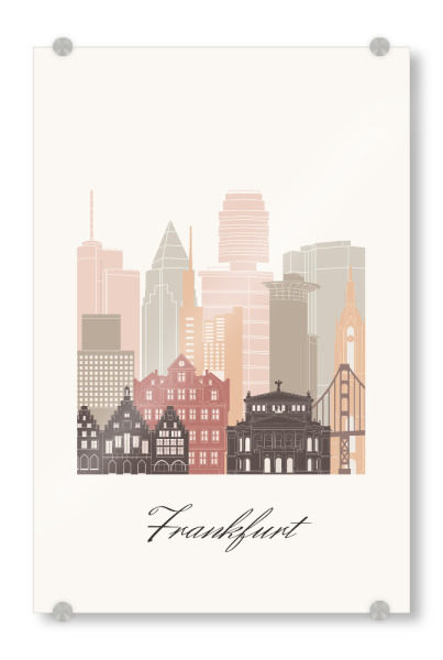 Acrylglasbild "Frankfurter Skyline in Terrakotta" artboxONE - Städte,Reise,Architektur,Städte / Frankfurt