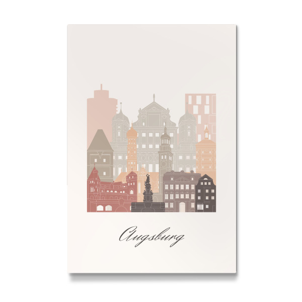 Galerie-Print "Augsburger Skyline in Terrakotta" 30x20 cm artboxONE