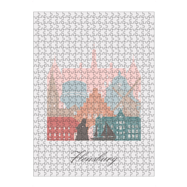 artboxONE Puzzle "Flensburger Skyline im Pastellstil" artboxONE - Städte,Reise,Architektur
