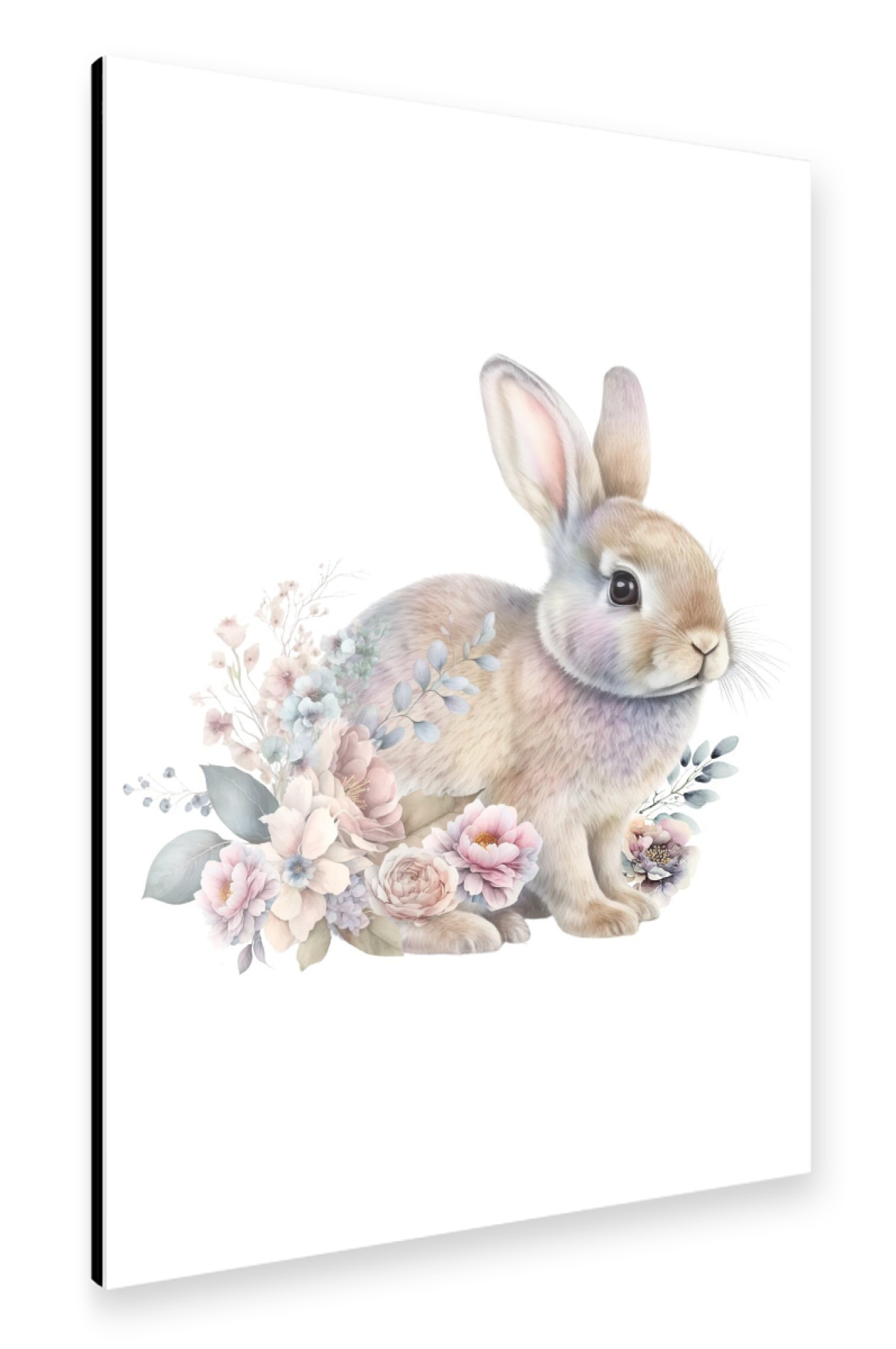 Alu-Dibond "Frohe Ostern | Häschen mit Blumen" 30x20 cm artboxONE