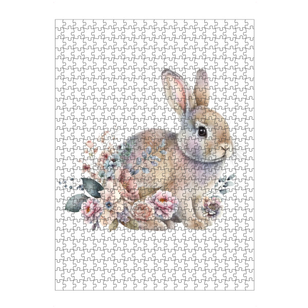 Puzzle Ravensburger "Frohe Ostern | Häschen mit Blumen" artboxONE - Natur,Floral,Tiere,Lustig