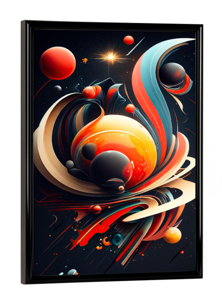 Poster mit schwarzem Rahmen "Abstrakter Weltraum" artboxONE - Abstrakt,Geometrie,Galaxy