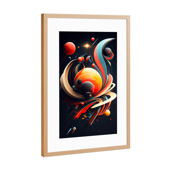 Poster mit Rahmen Kupfer "Abstrakter Weltraum" artboxONE - Abstrakt,Geometrie,Galaxy