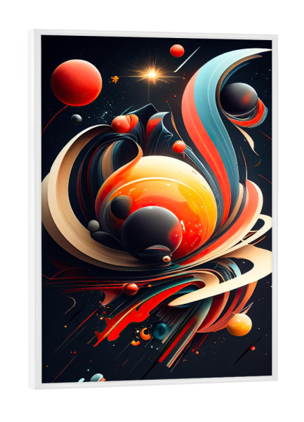 Poster mit weißem Rahmen "Abstrakter Weltraum" artboxONE - Abstrakt,Geometrie,Galaxy