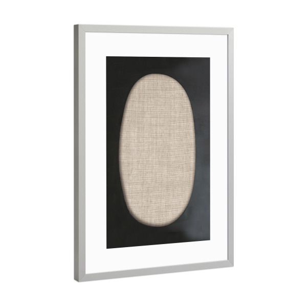 Poster mit Rahmen Silber "Black wood meets linen" artboxONE - Abstrakt - Japandi,Modern,Art,Wabisabi,Ibiza,Kunstdruck,Vacation,Geschenk,Einrichtung