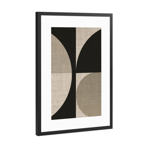 Poster mit Rahmen Schwarz (Metallic) "Japandi linen JIL" artboxONE - Abstrakt,Geometrie