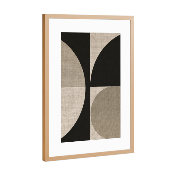 Poster mit Rahmen Kupfer "Japandi linen JIL" artboxONE - Abstrakt,Geometrie - Japandi,Modern,Art,Ibiza,Einrichtung,Abstrakt,Kunst,Formen,Geometrie