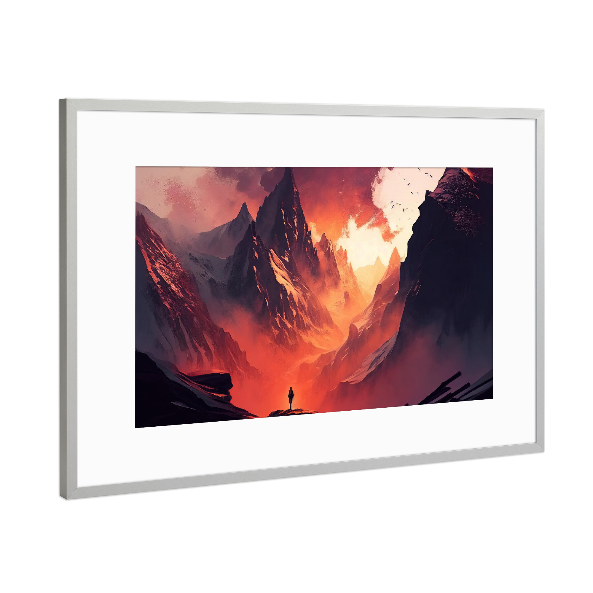 Poster mit Rahmen Silber "Malerei des Feuertals" artboxONE - Natur,Reise / Länder
