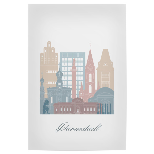 Poster 30x20 cm "Darmstadt Skyline Erdtöne" artboxONE - Städte,Reise,Architektur