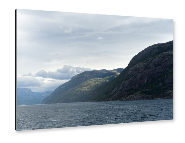 Alu-Dibond "Berge am Lysefjord" 30x20 cm artboxONE