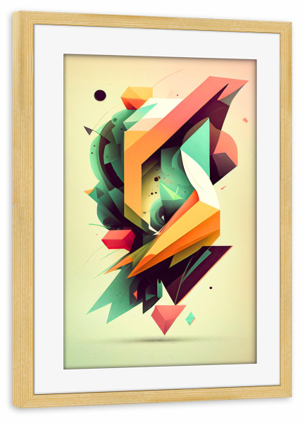 Poster mit Rahmen kiefer "Grüne abstrakte Formen" artboxONE - Abstrakt,Geometrie