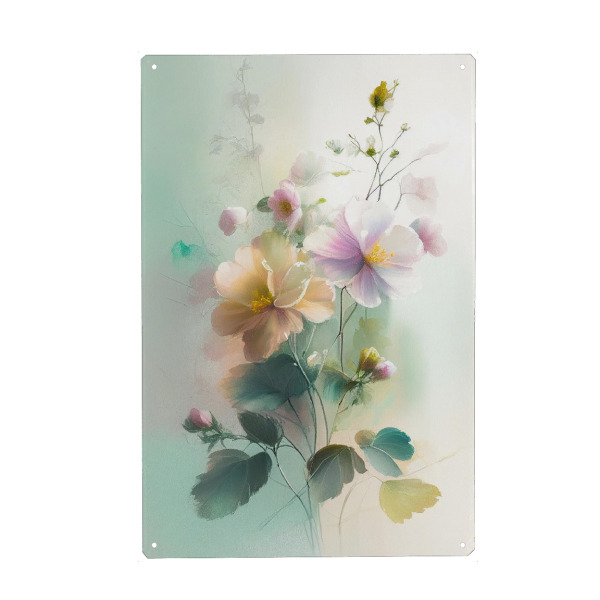 Metall Poster "Malerei von verträumten Blumen" artboxONE - Natur,Floral