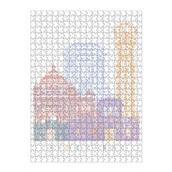 Puzzle Ravensburger "AHMEDABAD SKYLINE PASTELL" artboxONE - Städte