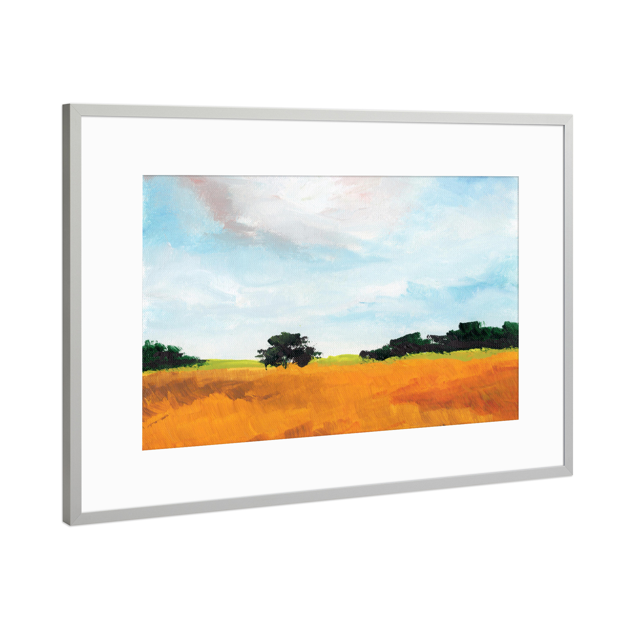 Poster mit Rahmen Silber "Canary field" artboxONE - Natur,Floral,Abstrakt