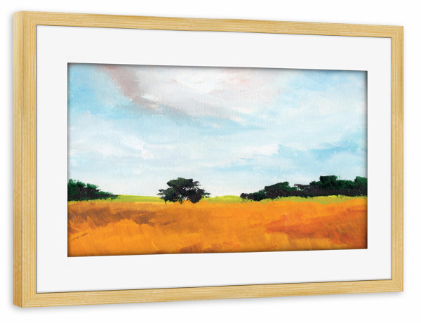 Poster mit Rahmen kiefer "Canary field" artboxONE - Natur,Floral,Abstrakt