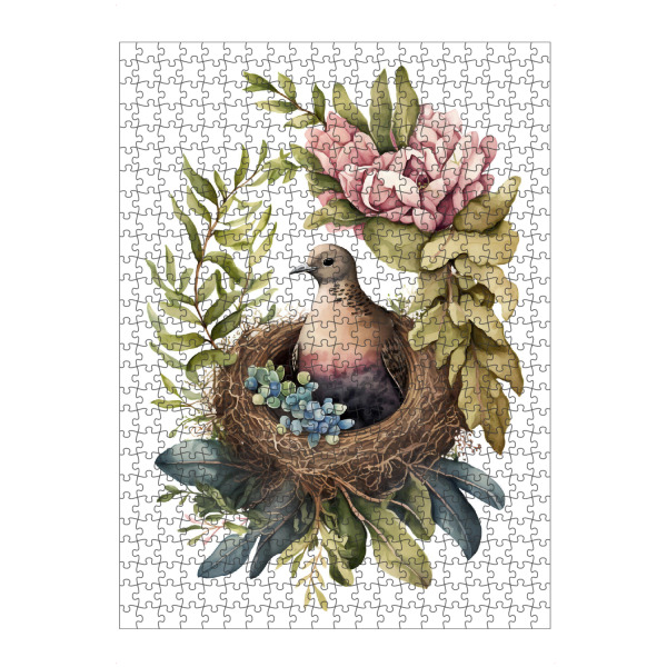 artboxONE Puzzle "Nisttaube mit Blumen" artboxONE - Floral,Tiere