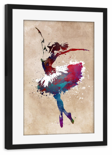 Poster mit Rahmen schwarz "Balletttänzerin Grafik B" artboxONE - Menschen,Musik - Ballett,Tänzer,Balletttänzer,Tänzer,Musik,Ballerina