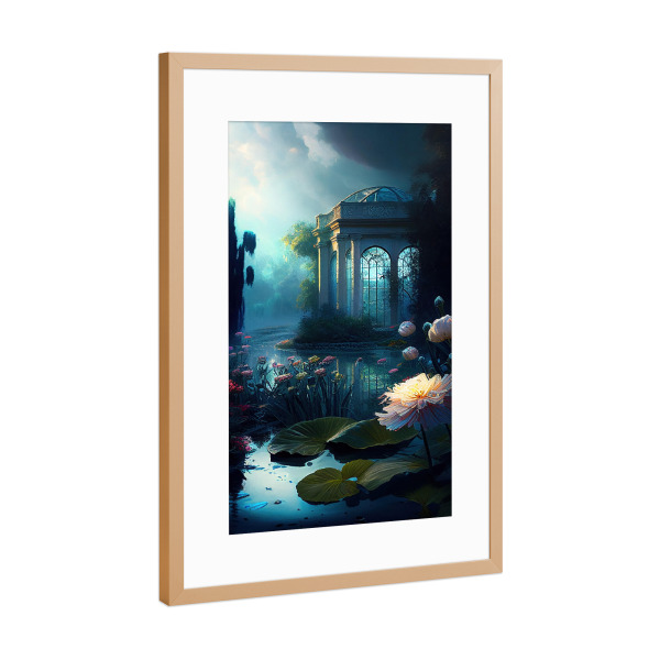 Poster mit Rahmen Kupfer "Malerei des botanischen Gartens" artboxONE - Natur