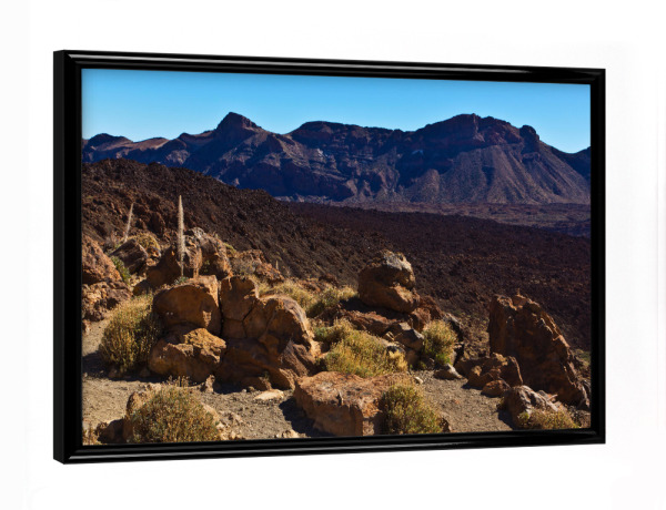 Poster mit schwarzem Rahmen "Lava und Felsen im NP Teide" artboxONE - Natur,Reise,Reise / Länder