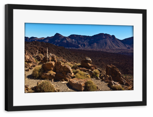 Poster mit Rahmen schwarz "Lava und Felsen im NP Teide" artboxONE - Natur,Reise,Reise / Länder