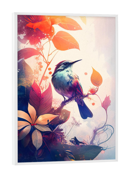 Poster mit weißem Rahmen "Netter tropischer Vogel" artboxONE - Natur,Floral,Tiere