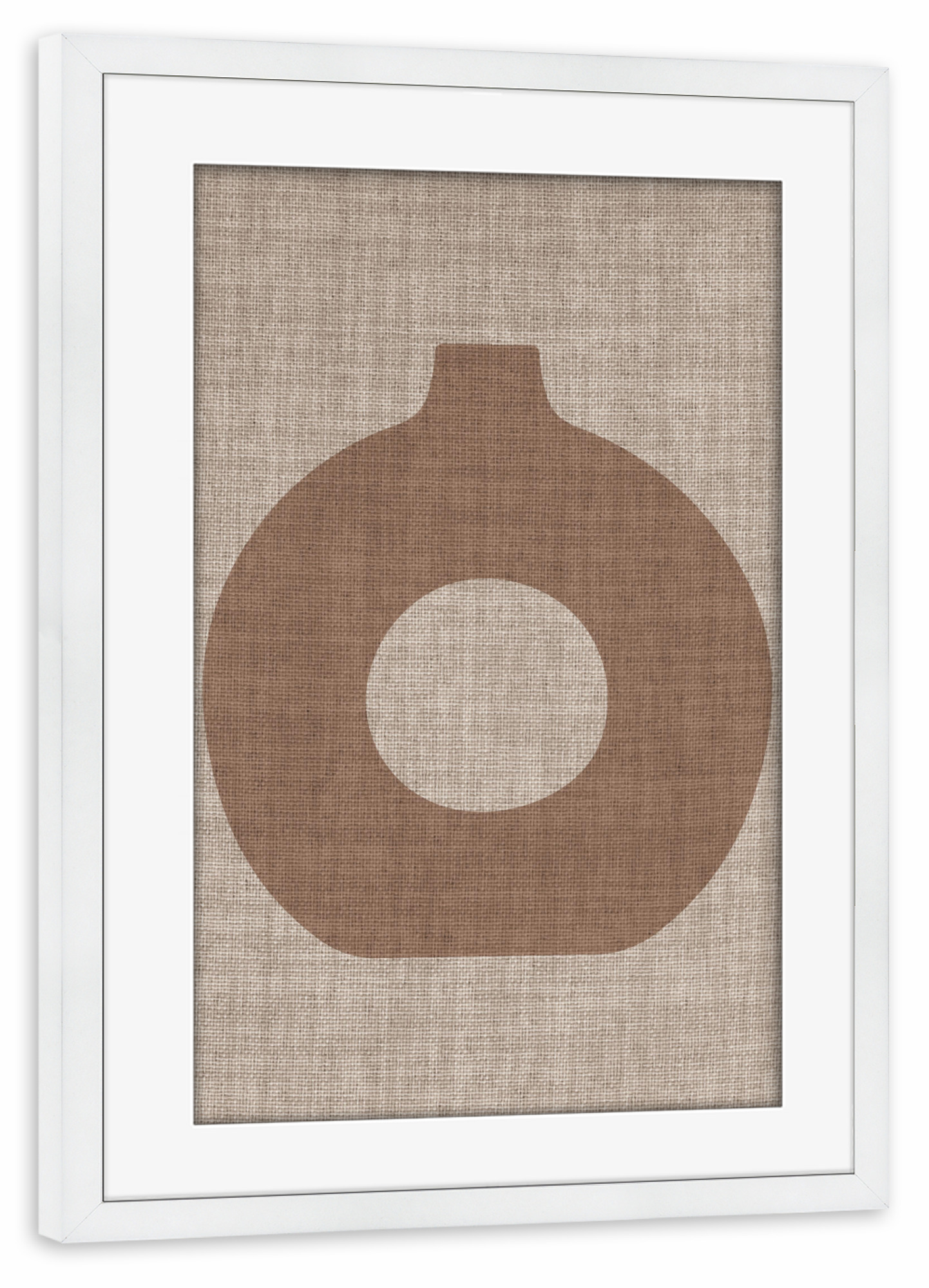 Poster mit Rahmen weiß "Japandi vase COCO" artboxONE - Abstrakt - Japandi,Modern,Art,Ibiza,Kunstdruck,Geschenk,Einrichtung,Abstrakt,Kunst