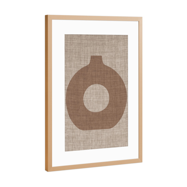 Poster mit Rahmen Kupfer "Japandi vase COCO" artboxONE - Abstrakt - Japandi,Modern,Art,Ibiza,Kunstdruck,Geschenk,Einrichtung,Abstrakt,Kunst