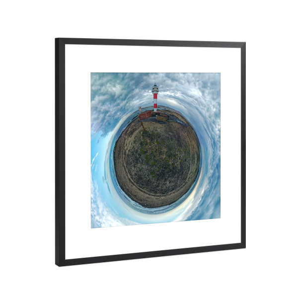 Poster mit Rahmen Schwarz (Metallic) "Fuerteventura-Faro del Toston" artboxONE - Städte,Natur,Reise,Architektur,Reise / Länder