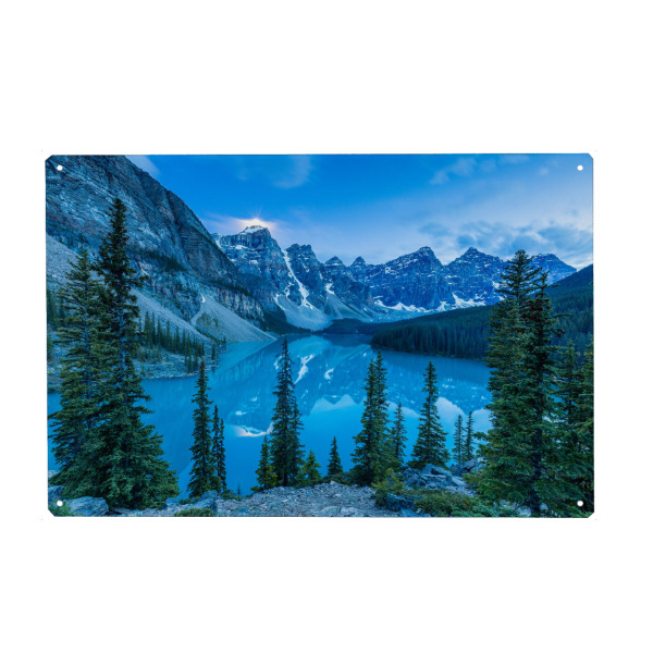 Holzbild "Moraine See bei Nacht" artboxONE - Natur,Reise - Kanada,Rocky mountains,Bergsee,Lake moraine,Natur,Landschaft,Moraine see,Banff,Nationalpark