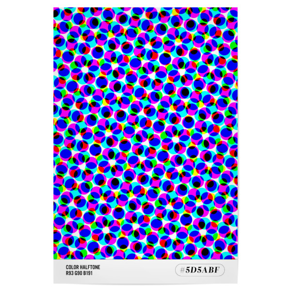 Poster "Color Halftone #5d5abf" artboxONE - Typografie,Abstrakt,Geometrie - Farbe,Grafik,Design,Blau,Typografie,Trend,Pop art,Retro,Raster