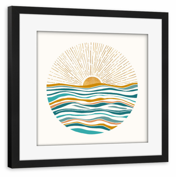 Poster mit Rahmen schwarz "Die Sonne und das Meer" artboxONE - Natur,Reise / Strand und Meer