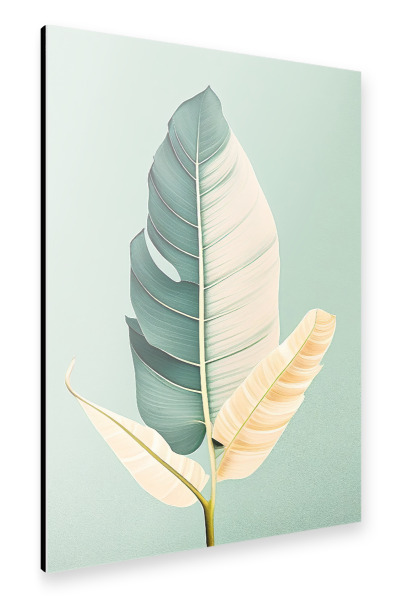 Alu-Dibond "Minimales Bananenblatt" 30x20 cm artboxONE