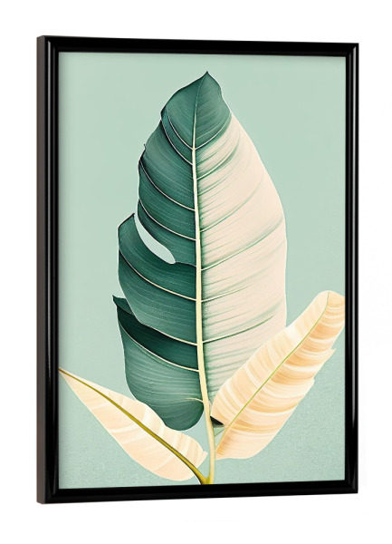 Poster mit schwarzem Rahmen "Minimales Bananenblatt" artboxONE - Natur,Floral