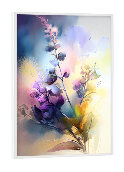 Poster mit weißem Rahmen "Buntes Blumenaquarell" artboxONE - Natur,Floral