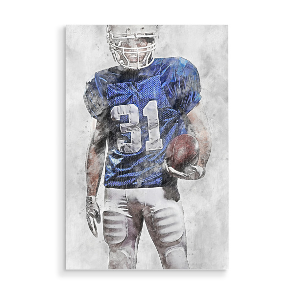 Holzbild "American Football 2 (matart)" artboxONE - Sport - American football,American,Football,Player,Ball,Team,Sport