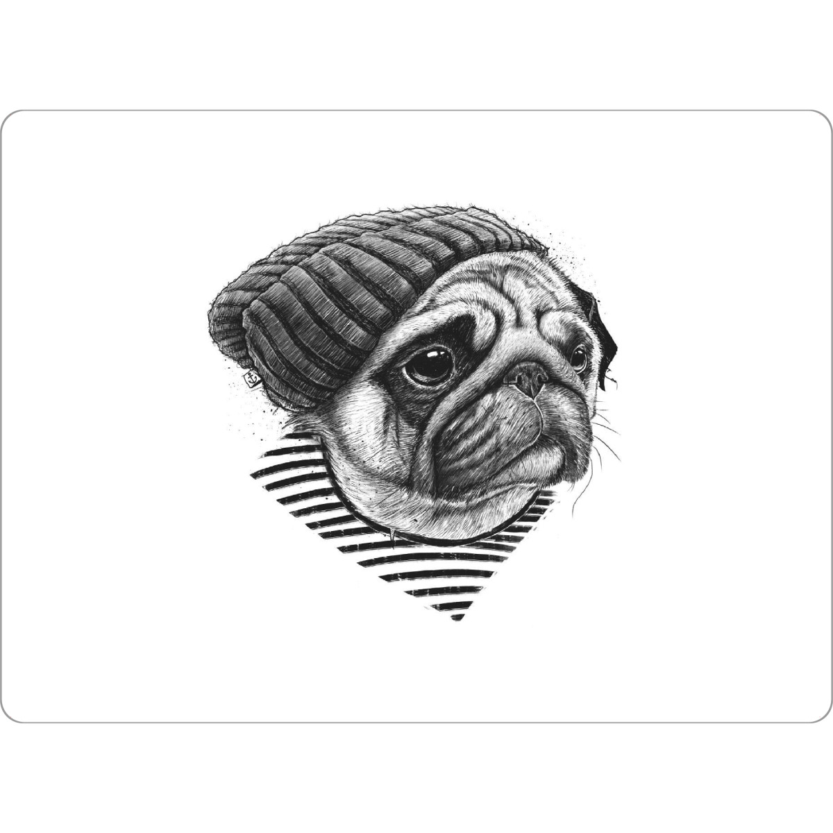 Tischset "Mops Seemann" artboxONE - Tiere,Für Papa - Mops,Möpse,Hund,Hunde,Haustiere,Tier,Tiere,Seemann,Meer,Ozean,Hut,Seemann - Bild mops