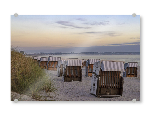 Acrylglasbild "Strandkörbe in Scharbeutz" artboxONE - Natur,Reise / Strand und Meer,Reise / Länder