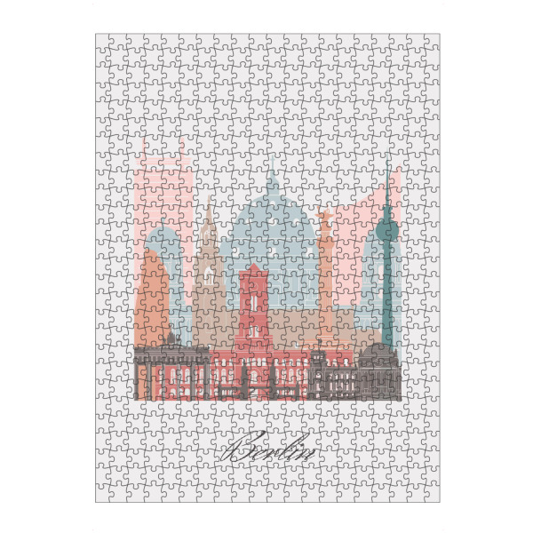 artboxONE Puzzle "Berliner Skyline im Pastellstil" artboxONE - Städte,Städte / Berlin,Reise,Architektur,Kartografie